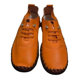 Orange Leather Men's Shoes